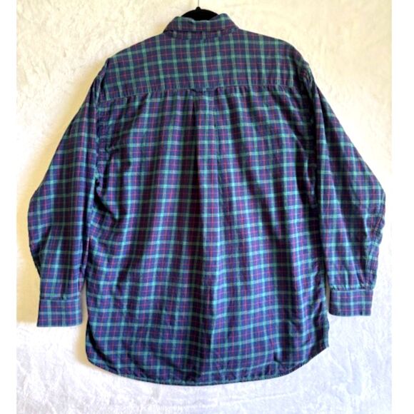 ORVIS Mens LS Button Down Shirt SZ L Blue-Green-Red Plaid Cotton & Wool Outdoors - Picture 3 of 11